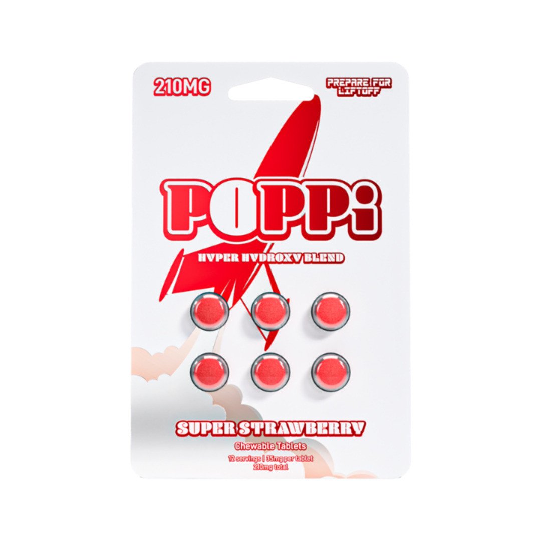POPPi Hyper Hydroxy Blend 7 OH 35mg Tablets Super Strawberry 67260