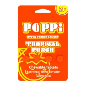 Poppi Hyper 7OH Kratom Extract Tablets Tropical Kush 300mg – 4ct (75mg/tab)